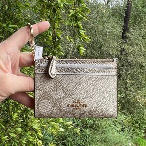 COACH Mini Skinny ID Case Cardholder Wallet & Keychain NWT CW966